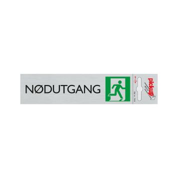 SKILT PICKUP NØDUTGANG ALU 165 X 44 MM SKILT PICKUP NØDUTGANG ALU 165 X 44 MM