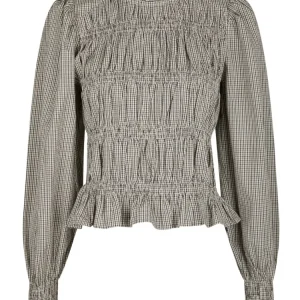 Marcia Check Blouse – Dusty Brown