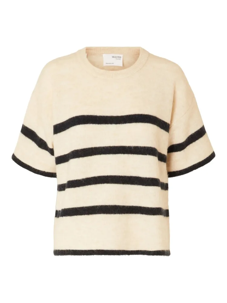 Maline-Liliana 2/4 Knit O-Neck - Birch Dark Sapphire
