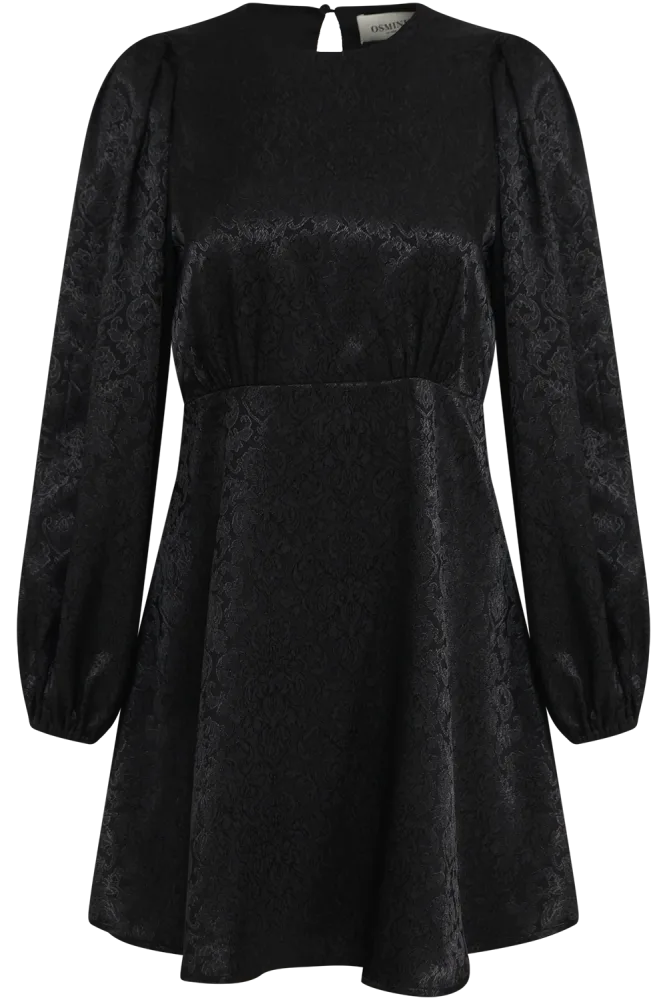 Edda Short Pattern Dress - Black - Bilde 2
