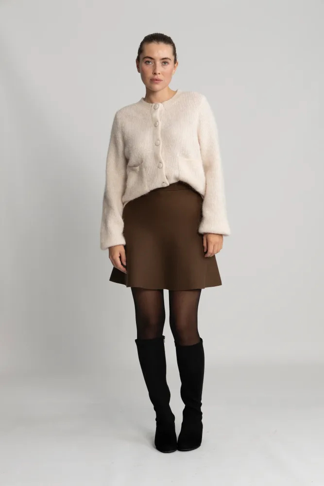 Sia Ras Ls Knit Pocket Cardigan - Birch Melange - Bilde 2