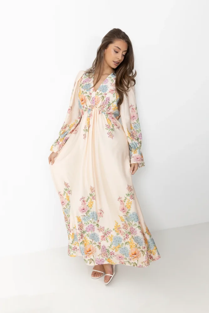 Maja Floral Maxi Dress - Multi Floral - Bilde 3