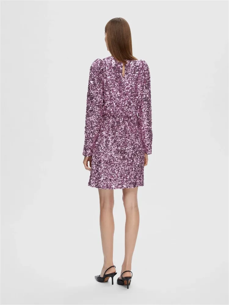 Colyn LS Short Sequins Dress - Pink Lavender - Bilde 2
