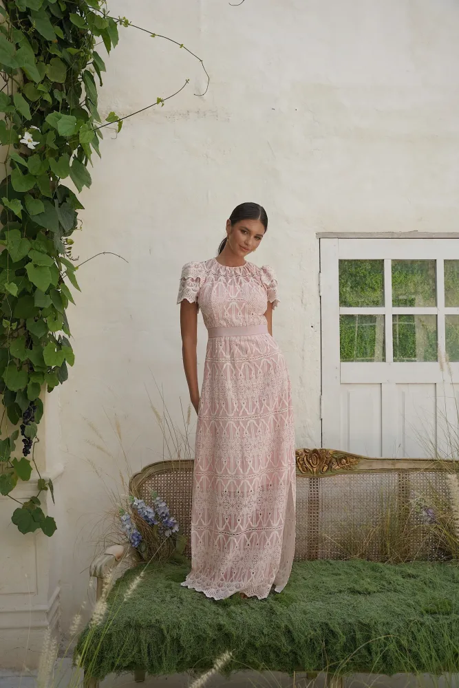 Philine Maxi Dress - Pink Embroidery - Bilde 2