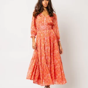 Gyri Golden Dress – Coral