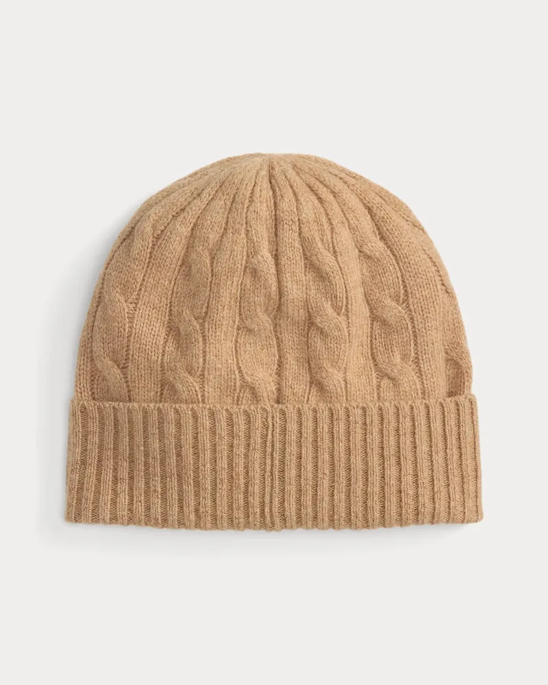 Cable-Knit Wool-Cashmere Beanie - Camel - Bilde 2