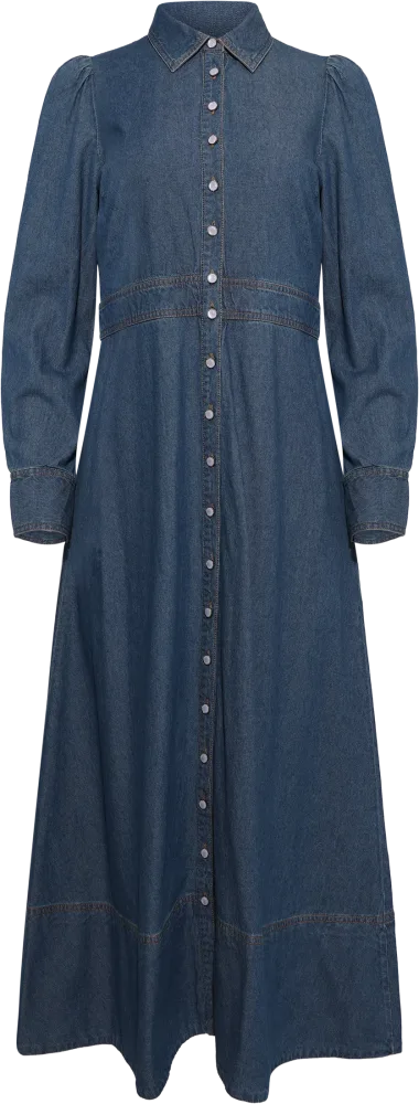 Denim Button-Down Dress - French Blue