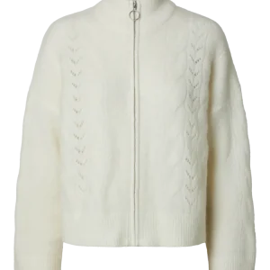Vera Ls Knit Zip Cardigan – Birch