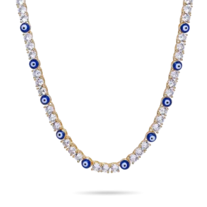 Serena Necklace X Evil Eye – Greek Blue