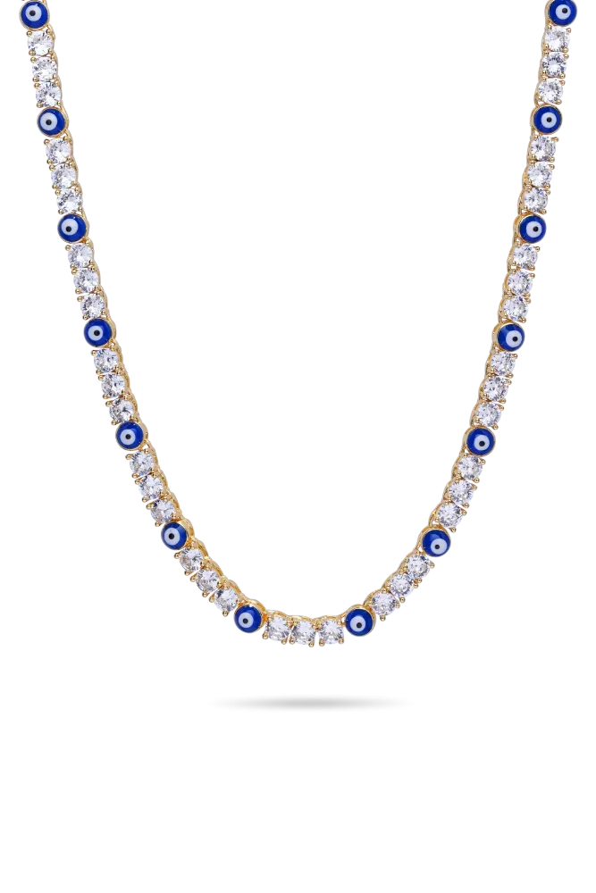 Serena Necklace X Evil Eye - Greek Blue