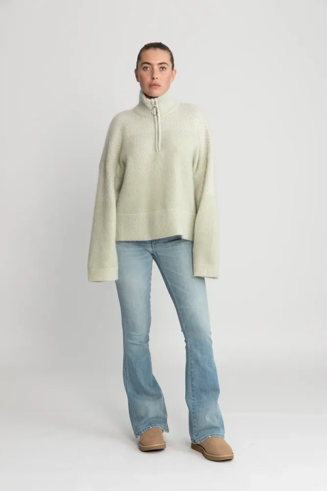 Tine Half Zip - Light Green Mix - Bilde 3