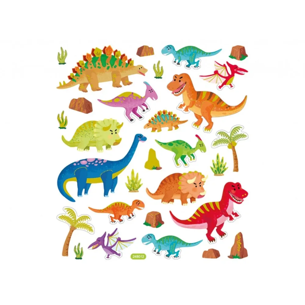 Klistremerker – Dinosaurer m/glitter