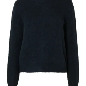 Sia Ras Ls Knit O-Neck – Dark Sapphire Melange