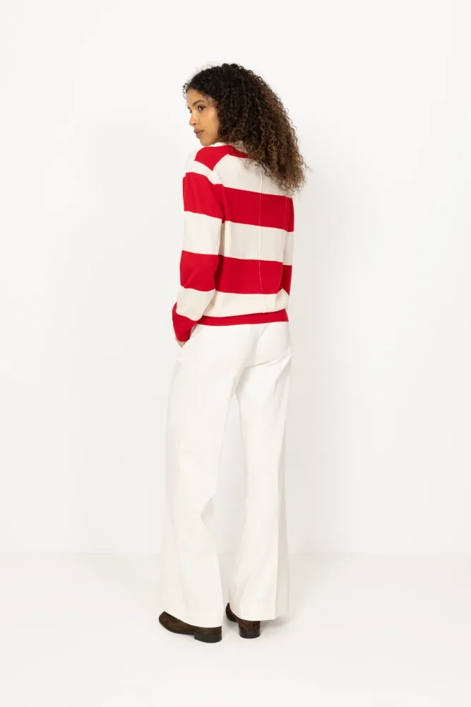 Estate Pique Sweater - Red Macadamia Stripe - Bilde 3