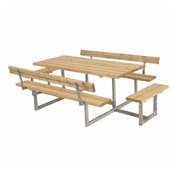 BENKESETT PLUS BORD/BENKER BASIC 2 RYGGSTØTTE/PÅBYGG 260X184X75/45CM GYLDENBRUN BENKESETT PLUS BORD/BENKER BASIC 2 RYGGSTØTTE/PÅBYGG 260X184X75/45CM GYLDENBRUN