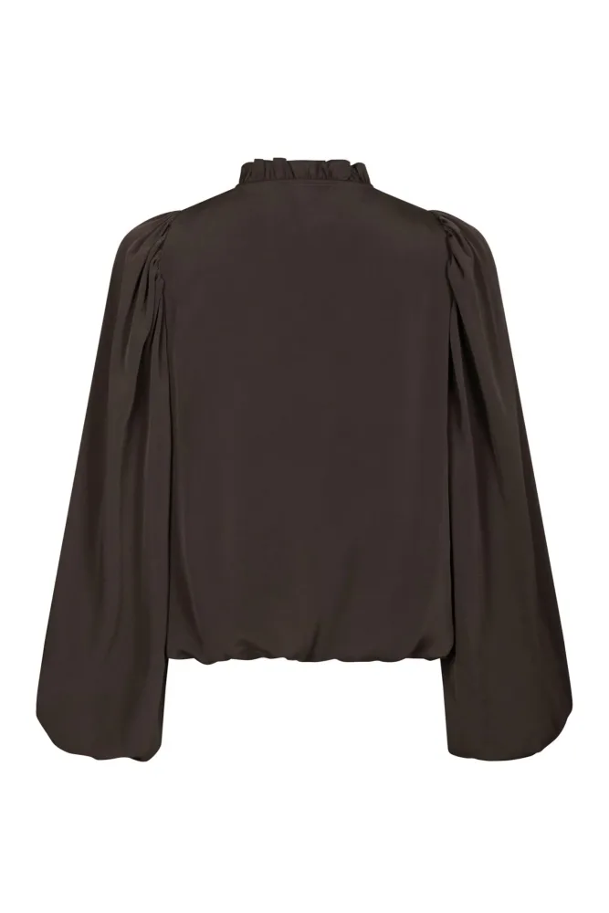 Vivette Woven Blouse - Dark Brown - Bilde 2