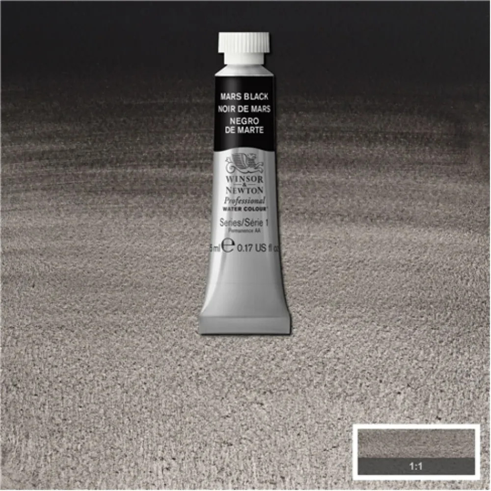 W&N - Artists Water Colour 5ml - 386 Mars Black