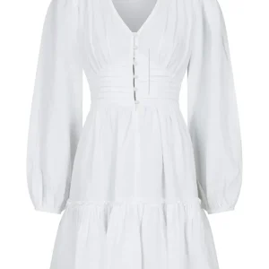 Rihana Linen Dress – White