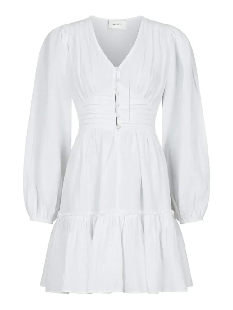 Rihana Linen Dress - White