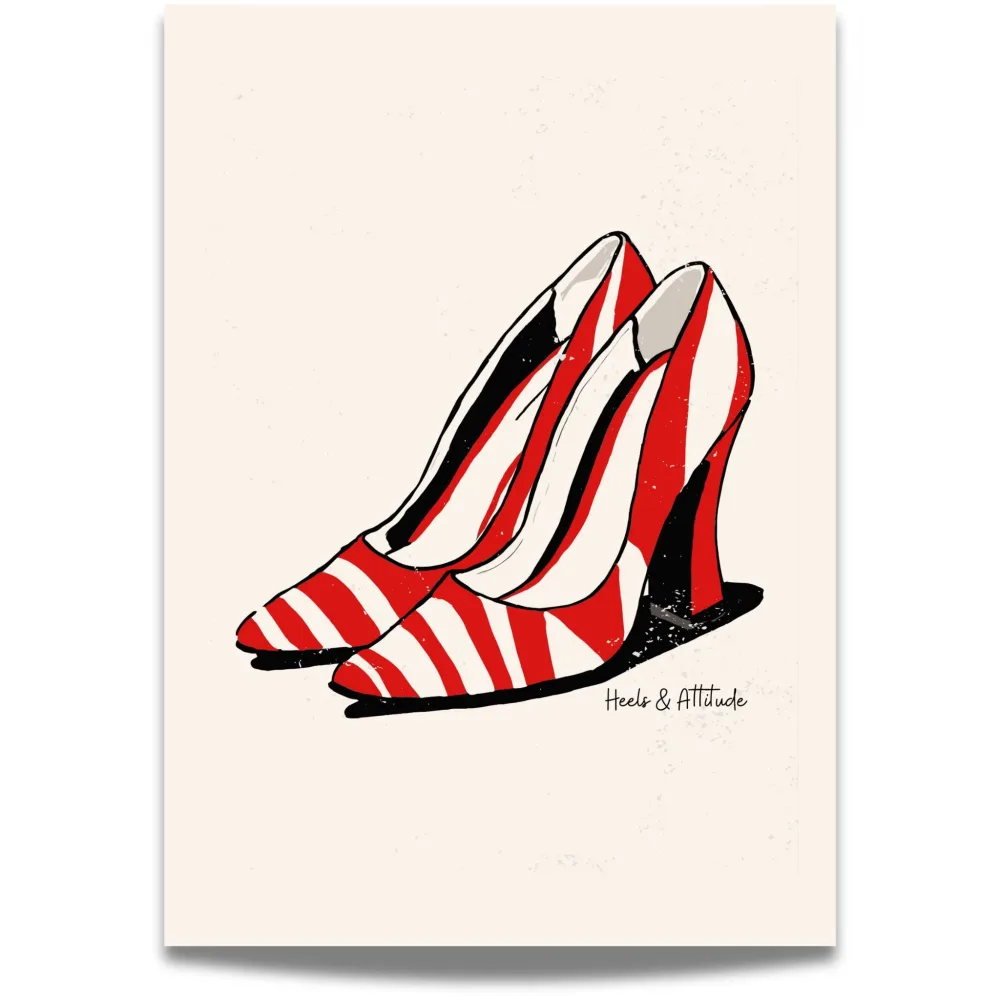 STRIPETE STILETTER – KUNSTPLAKAT STRIPETE STILETTER – KUNSTPLAKAT
