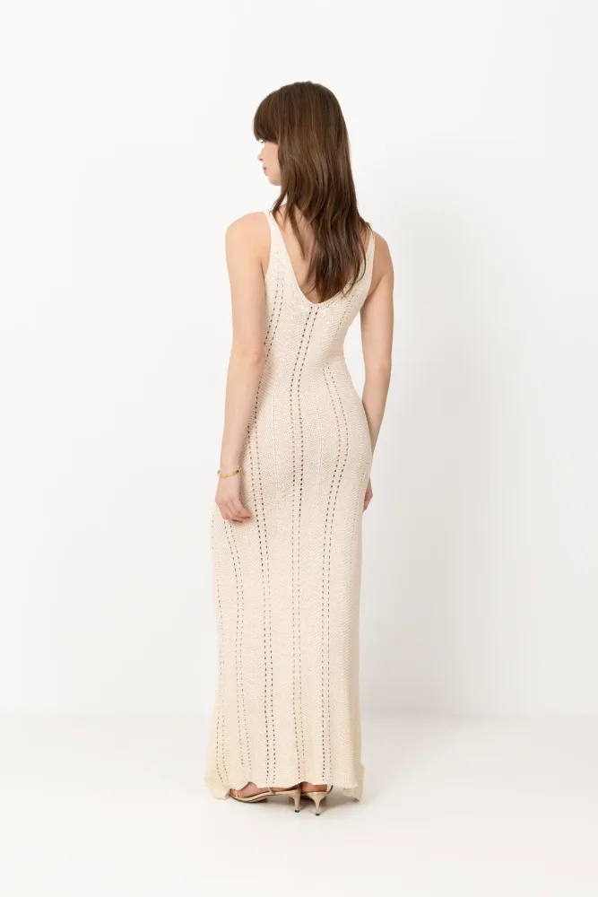 N-Marissa Knit Dress - Offwhite - Bilde 3