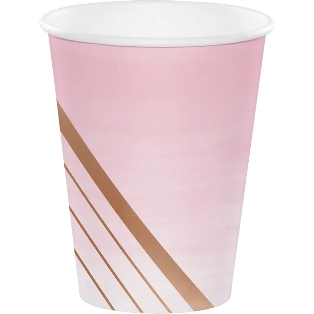 Pappkopper -Rosa og Rosegull- 8 stk Pappkopper -Rosa og Rosegull- 8 stk