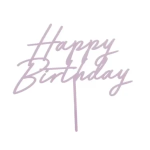 Kaketopp i akryl «Happy Birthday» – Lys lilla Kaketopp i akryl «Happy Birthday» – Lys lilla