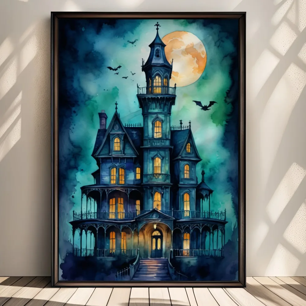 THE OLD HOUSE - HALLOWEEN ART POSTER - Bilde 2