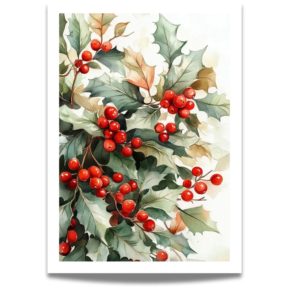VINTAGE JUL - NOSTALGISKE KRISTTORNMOTIV No1 - PLAKAT OG LERRET