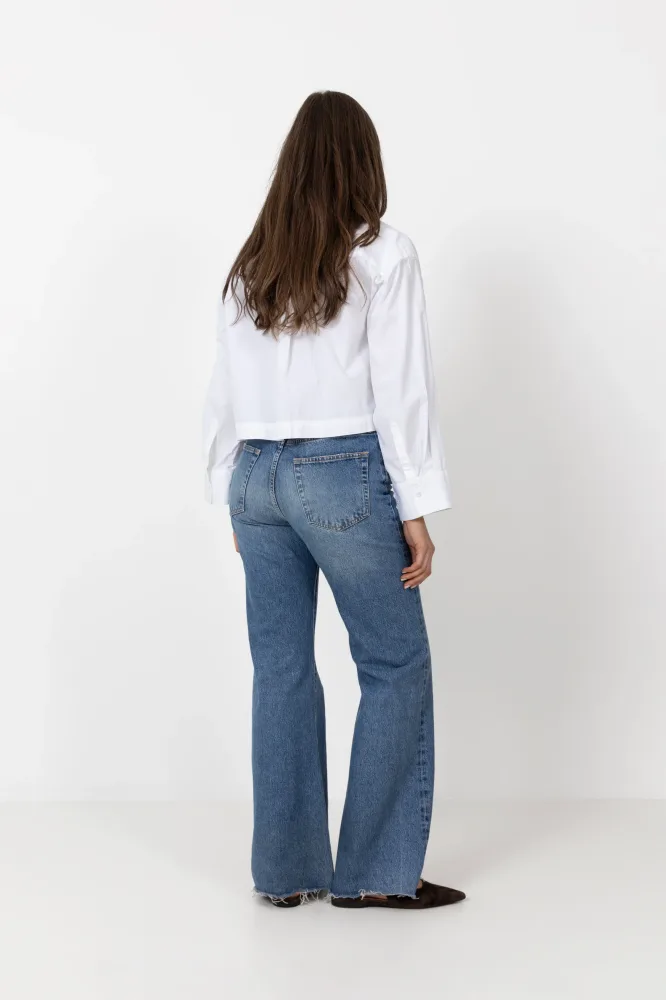 Astha Ls Cropped Boxy Shirt - Bright White - Bilde 3