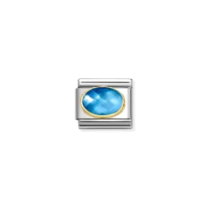 Nomination – Link 18k Gold & Zirconia OVAL FACETED STONE BLUE LIGHT BLUE Nomination – Link 18k Gold & Zirconia OVAL FACETED STONE BLUE LIGHT BLUE