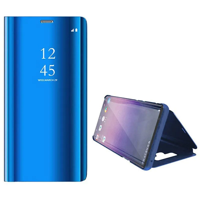 Samsung Galaxy S7 – Gull, Støtsikkert Speildeksel med Flip-design og Justerbar Visningsvinkel