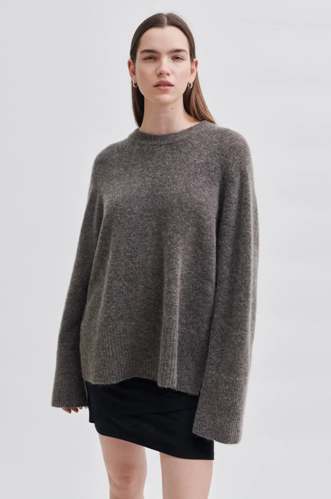 Brookline Knit Raglan O-Neck - Major Brown - Bilde 2
