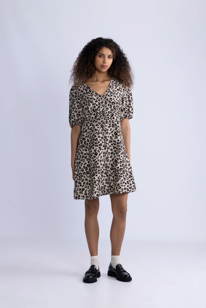 Kalani Vlora 2/4 Dress Aop - Humus Leo - Bilde 2