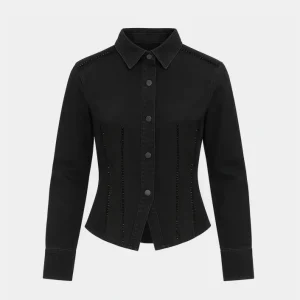 Eloise Embellished Shirt – Black