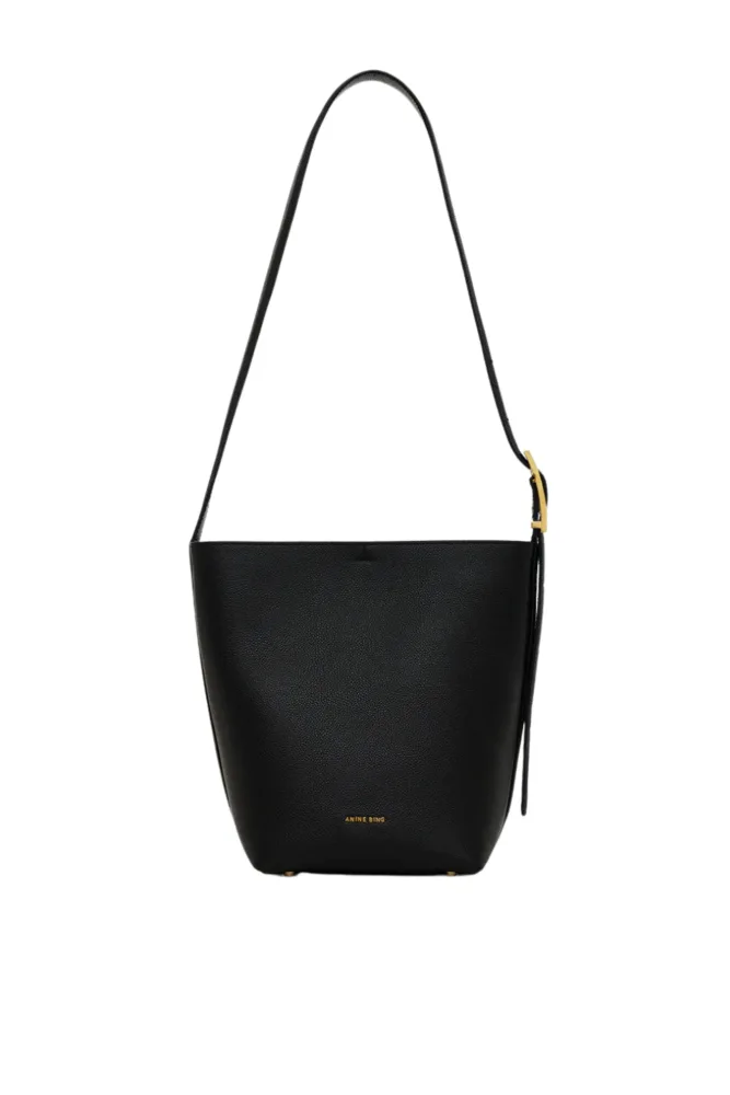 Elly Medium Bucket Bag Grained Leather - Black