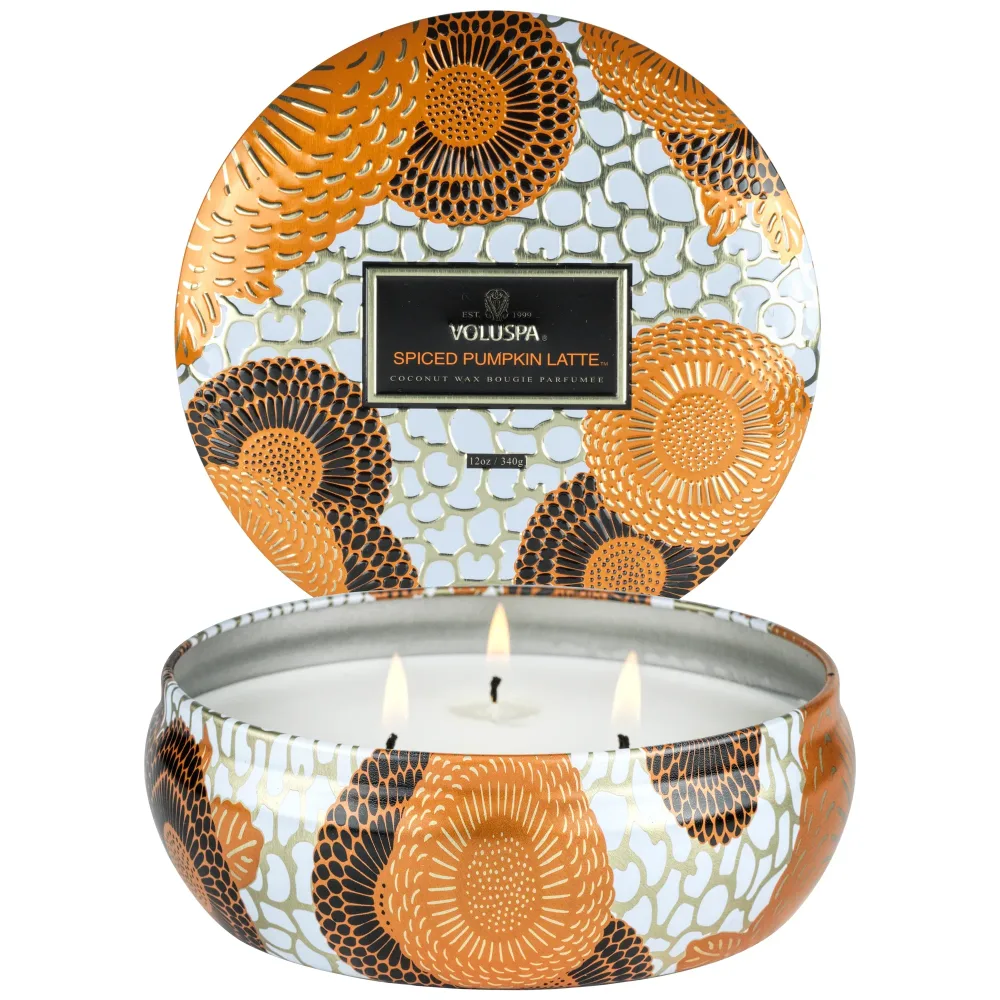 3 Wick Tin Candle - Spiced Pumpkin Latte - Bilde 3