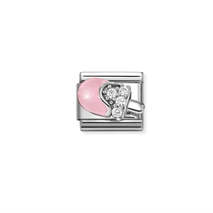 Nomination – Link CLASSIC symbols steel enamel 925 sterling silver ICE CREAM PINK
