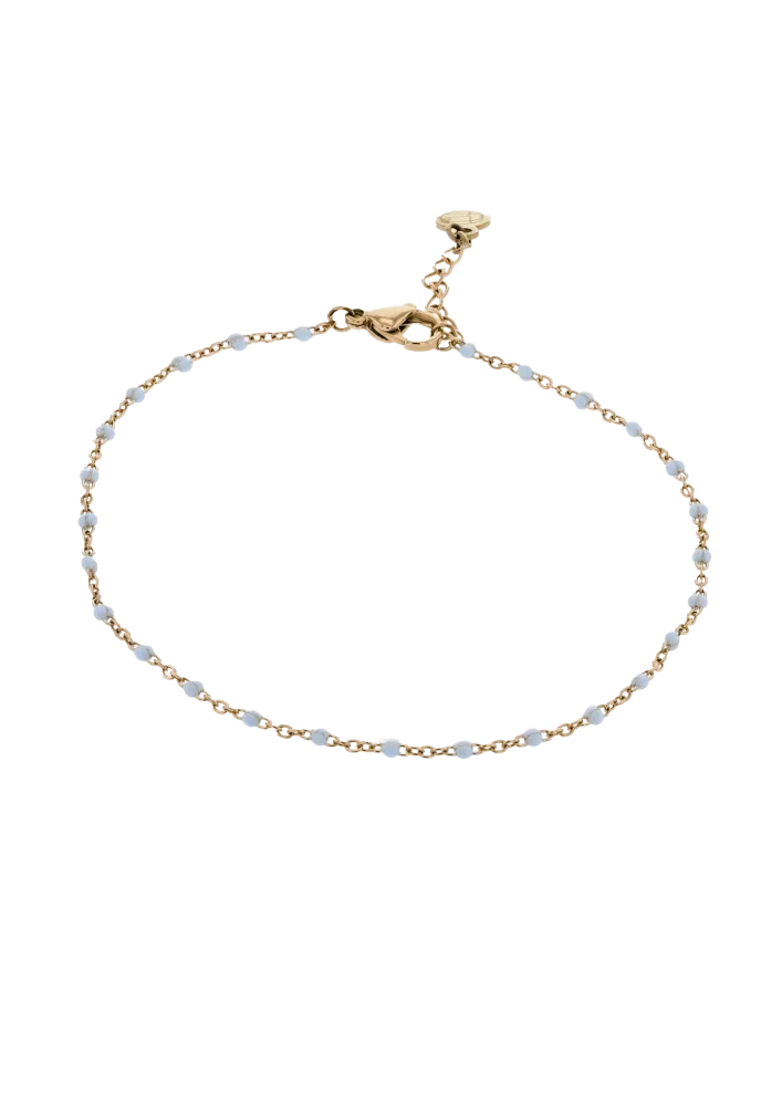 The Blue Bead Anklet - Light Blue