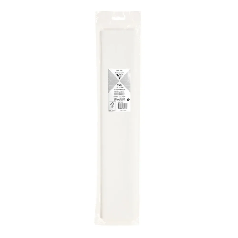 Clairefontaine Kreppapir 75% 50x250cm 75g - 01 White
