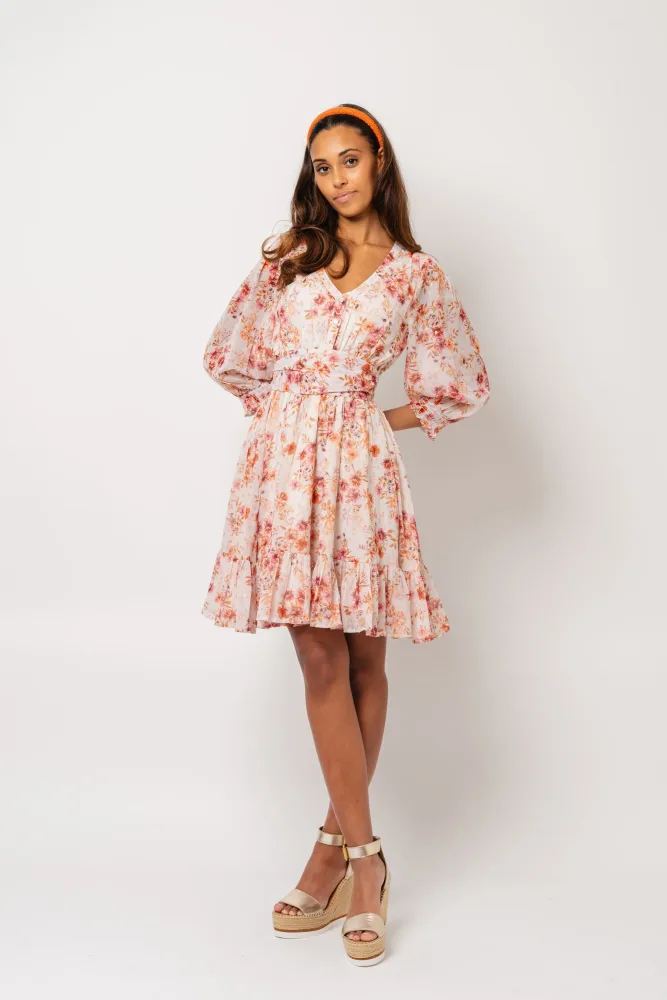 Gyri Golden Flower Short Dress - Indian Summer