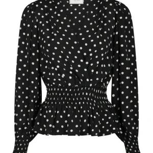 Tamona Crepe Dot Blouse – Black Tamona Crepe Dot Blouse – Black