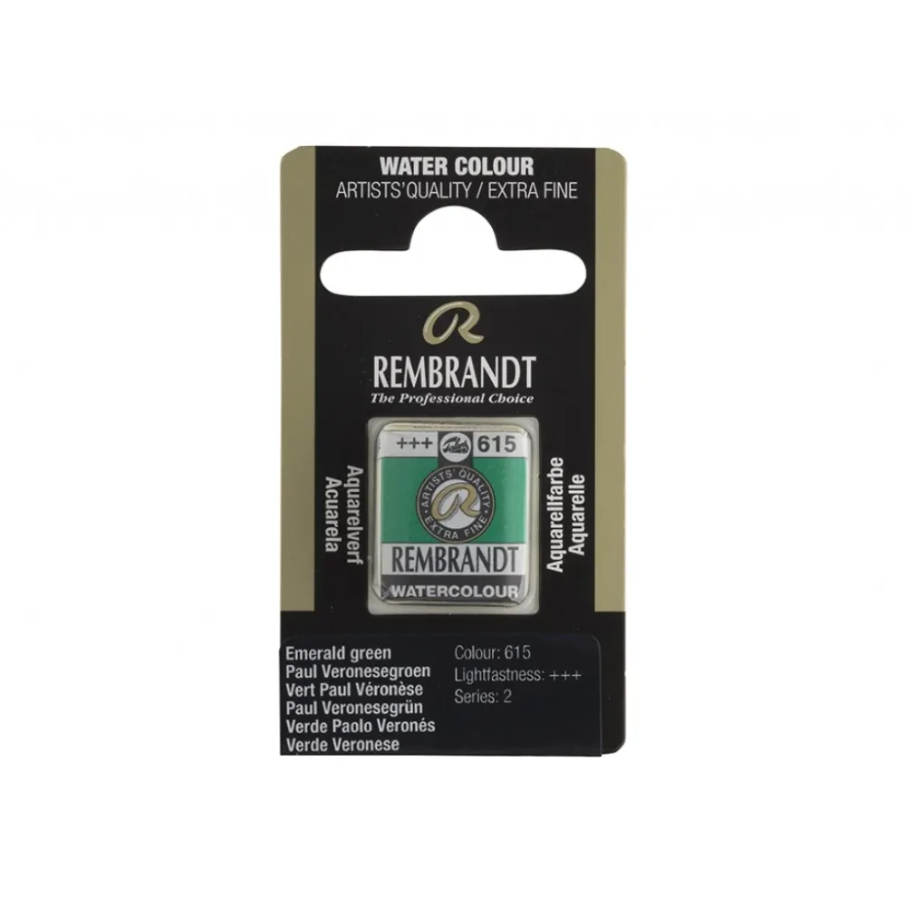 Rembrandt Akvarell Halfpan – Emerald Green 615