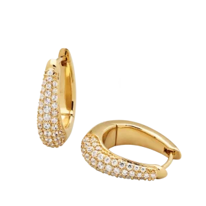 Liz Hoops Pave – Gold