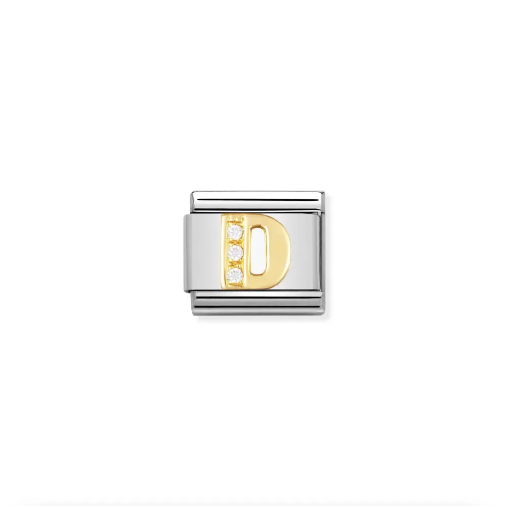 Nomination - Link LETTER 18k Gold & Zirconia D - Bilde 2