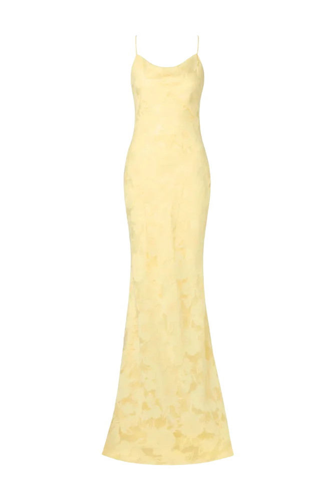 Sorelle Lace Slip Maxi Dress - Light Lemon