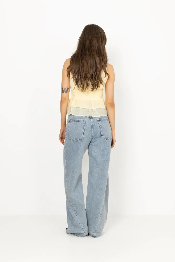 Ansol Solid Chiffon Top - Light Yellow - Bilde 3