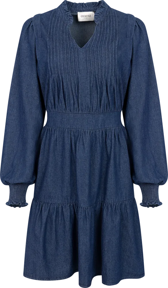 Evina Denim Solid Dress - Blue - Bilde 2