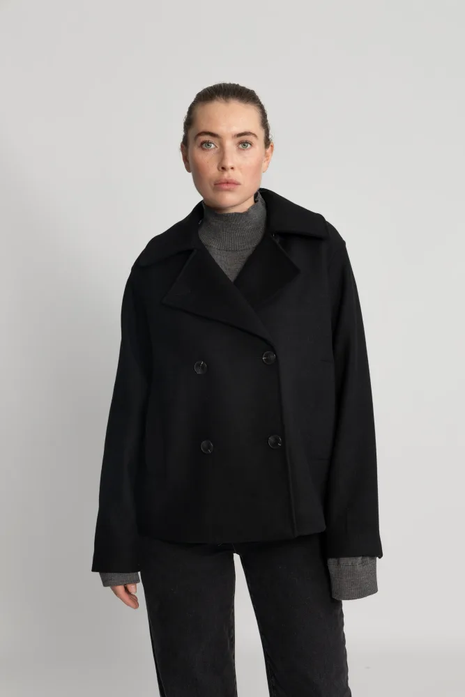 Alma Short Wool Jacket - Black - Bilde 3