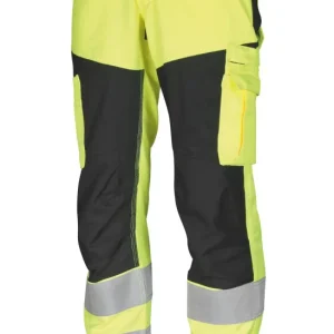 BUKSE MED LÅRLOMME I STRETCH KL. 2 GUL/SVART (127433)